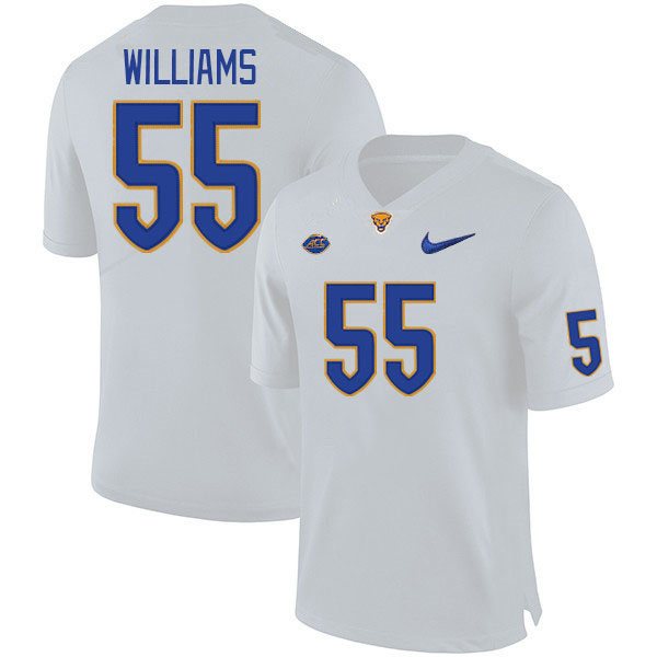 Men #55 BJ Williams Pitt Panthers College Football Jerseys Stitched Sale-White